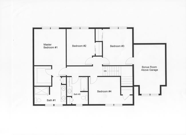 Floor plan shows how you can effectively utilize the modular home concept to design more living space into the home. The bonus room over the garage provides excellent storage space or a 5th bedroom.